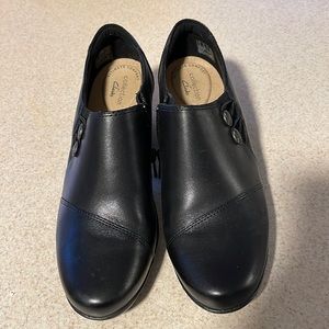 Clarks Emslie Warren slip on loafer size 8W, black